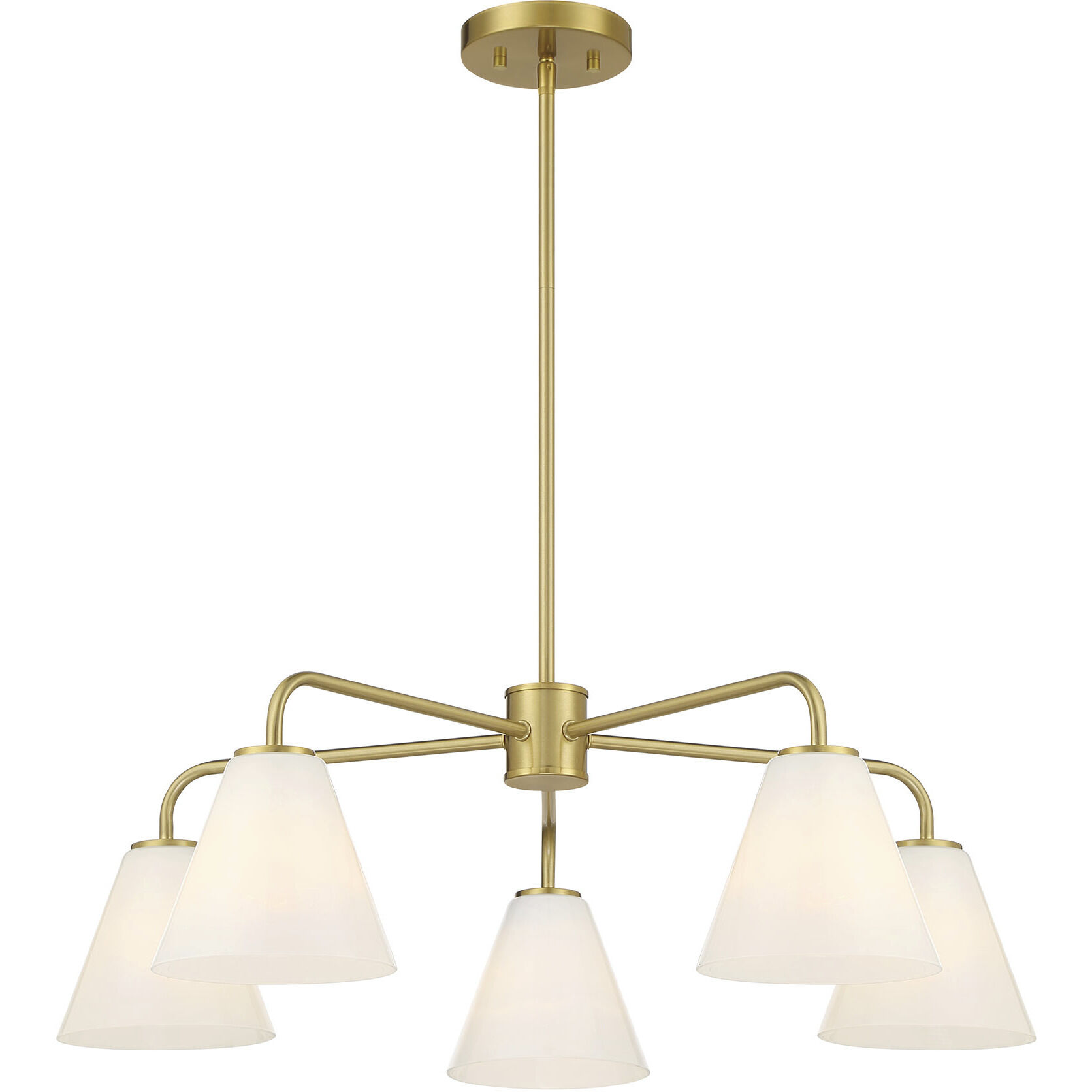 Blair 5 Light 30 inch Warm Brass Chandelier Ceiling Light